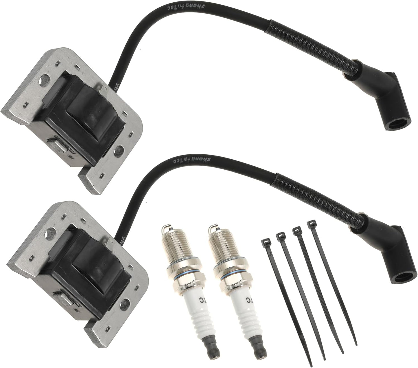 2PCS 32-584-06-S Ignition Coil Module for Kohler KT ZT Engines 7000 Series Lawn Mower Engine for KT610 KT740 ZT720 ZT730 Replaces 3258406-S 3258406 3258406S 32 584 06 S with Spark Plug