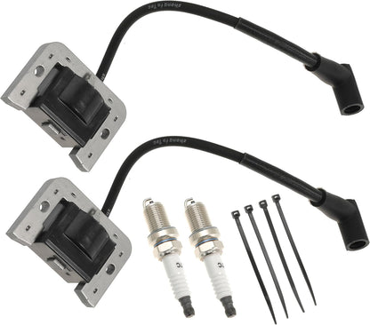 2PCS 32-584-06-S Ignition Coil Module for Kohler KT ZT Engines 7000 Series Lawn Mower Engine for KT610 KT740 ZT720 ZT730 Replaces 3258406-S 3258406 3258406S 32 584 06 S with Spark Plug