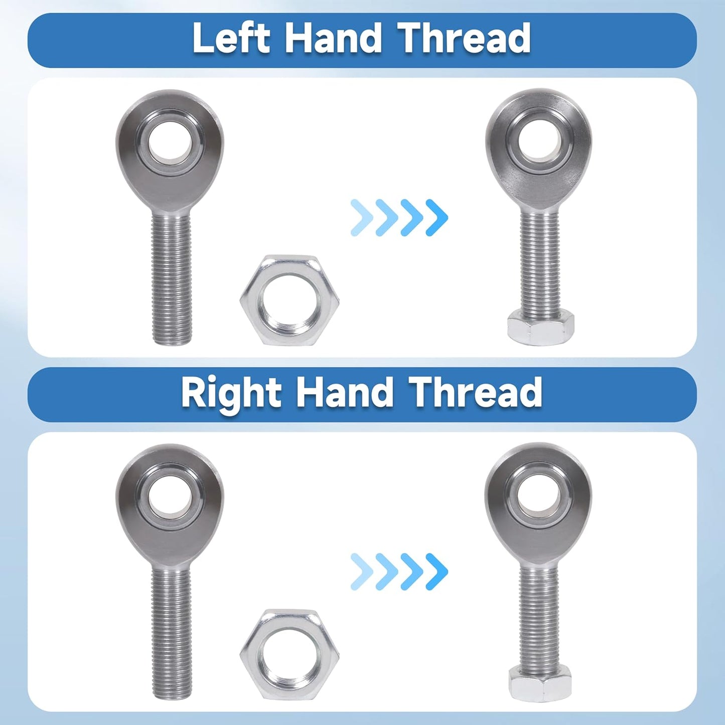 1/2" Heim Joints Rod End Kit Thread 0.5" Chromoly Heim Joints Suspension Kit Right and Left Hand Traction Bars Steering Kit with Jam Nuts (1 set-1/2 inch)