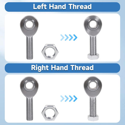 1/2" Heim Joints Rod End Kit Thread 0.5" Chromoly Heim Joints Suspension Kit Right and Left Hand Traction Bars Steering Kit with Jam Nuts (1 set-1/2 inch)