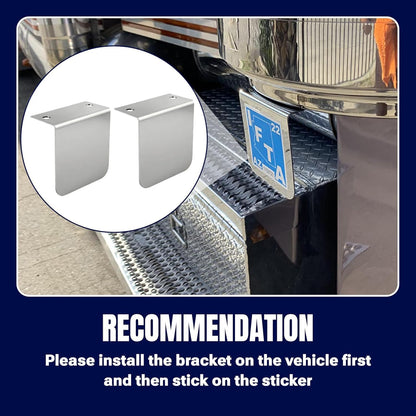 Stainless Steel Permit Sticker Holder for IFTA for DMV Class Chrome L Bracket Replace 60788 for Truck Car Parking Passes Permits Small Stickers Vehicle Emblems Mounting