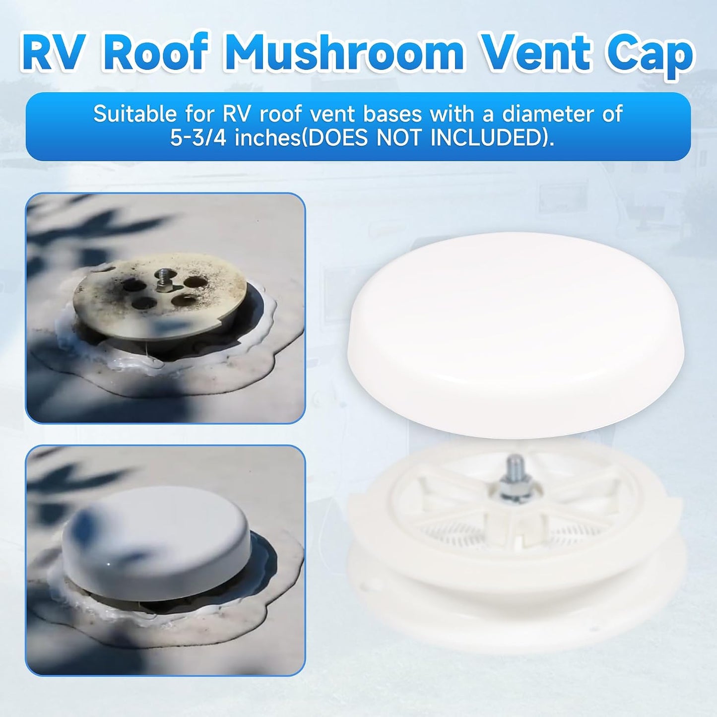 unrulysoul RV Roof Mushroom Vent Cover Plumbing Vent Water Guard for Keystone 5th Wheel RVs Travel Trailers, 1pcs