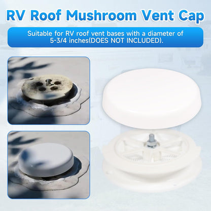 unrulysoul RV Roof Mushroom Vent Cap Plumbing Vent Water Guard for Keystone 5th Wheel RVs Travel Trailers, 2pcs