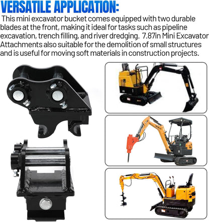 Mini Excavator Attachments, Mechanical Quick Change Hitch for Small Digger Quick Coupler Fit Most of up to 3 tons Excavators