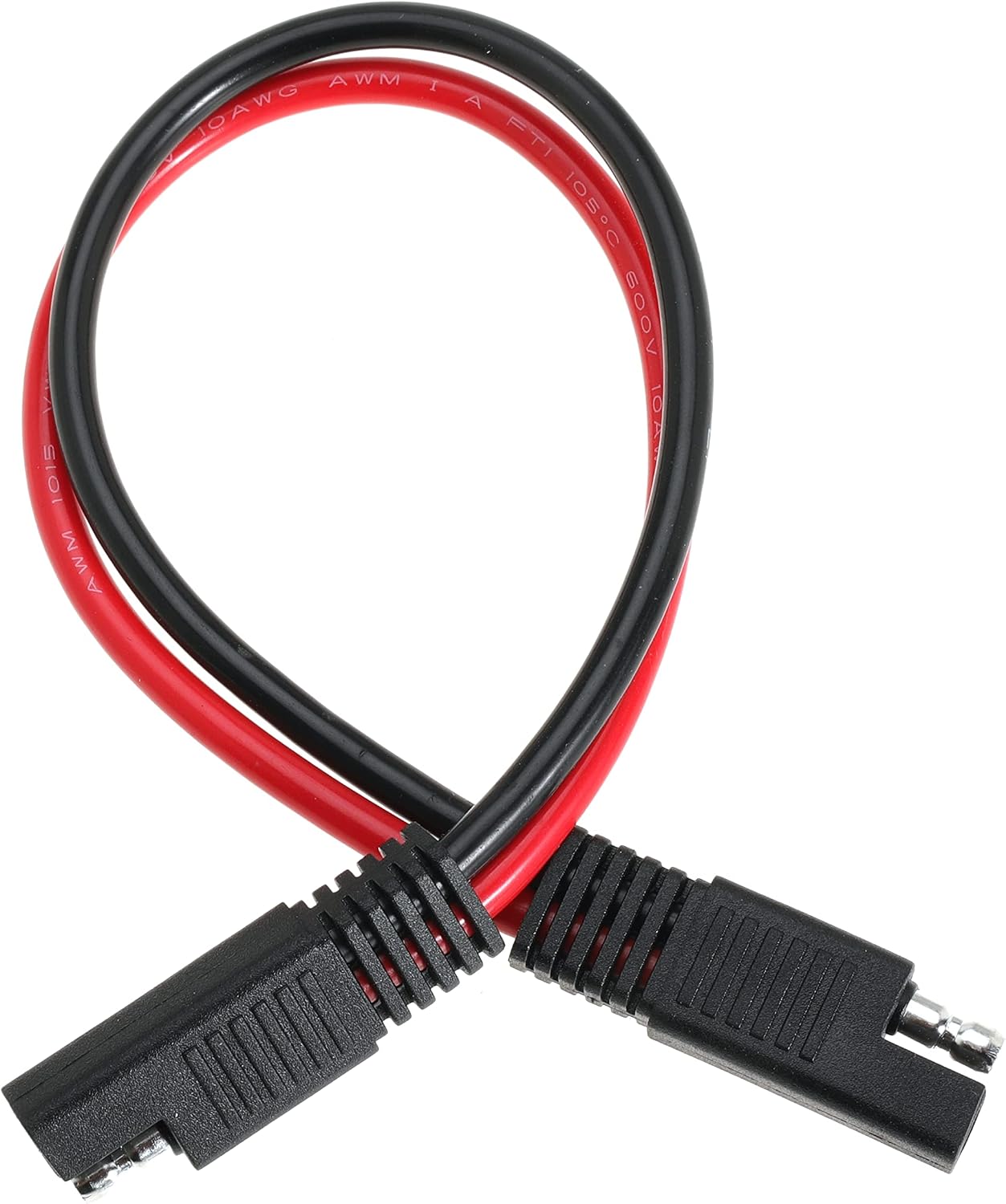 10 AWG SAE to SAE Extension Cable 10 Gauge 2-Pin SAE Connector Extension Cord with Dual Head Plug for Solar Panel Automotive Car Motorcycle 12in