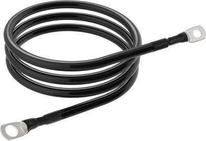 6 AWG Battery Cables 6 Gauge Power Inverter Cables with 3/8 Inch and 5/16 Inch Lugs Each End for Solar Marine RV Car SUV Truck Tractor Motorcycle 2pcs (2FT, 6 AWG)
