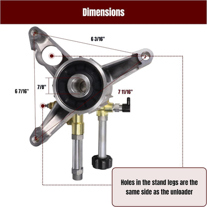 Replacement RMW25G28-EZ Pressure Washer Pumps Right-Handed Pump 7/8” Vertical Shaft Power Washer Pump 2800 PSI, 2.5 GPM, 193 Max Bar with Thermal Relief Valve, Easy Start Valve