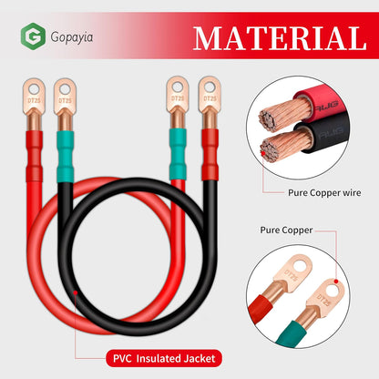 4 AWG Golf Cart Battery Cables for EZGO TXT 1994-UP 36V/48V 4 Gauge Pure Copper Wire