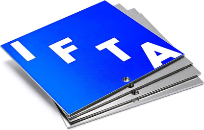 4 x 4 Flat Permit Panels Universal for IFTA Sticker Plate 4 x 4 Inch Permit Sticker Plate Tape Mount Metal Panel for Truck 4 PCS