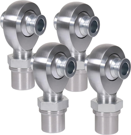 3/4" Heim Joints Rod End Kit Thread 0.75" Chromoly Heim Joints Suspension Kit Right and Left Hand Traction Bars Steering Kit with Round Tube Adapter Misalignment Spacer Jam Nuts, 4 Set
