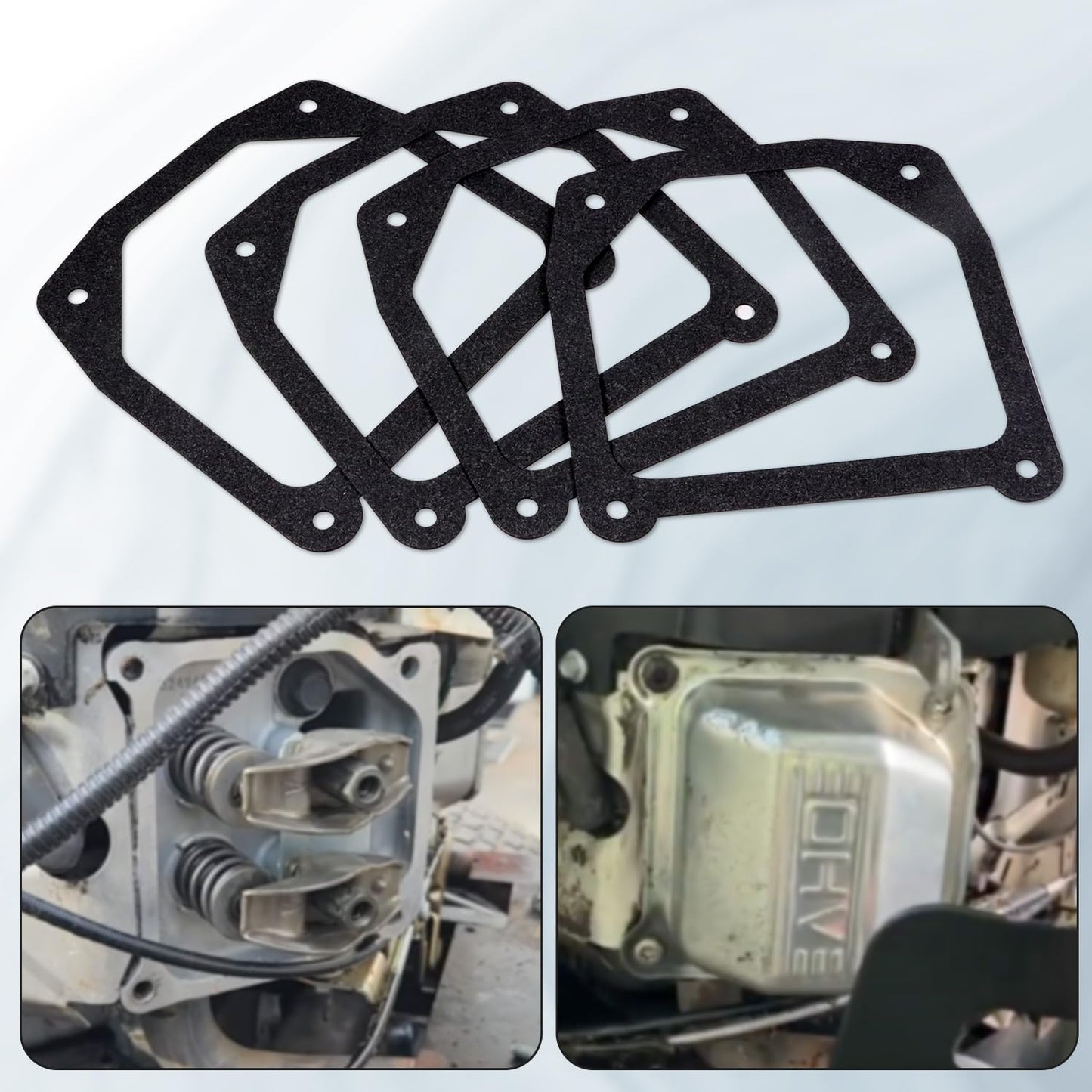Valve Cover Gaskets Compatible with Kohler 7000 for The 7000 Model Engines with Stamped Steel Valve Covers, 4 Pcs, Black