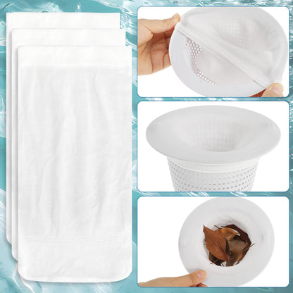2 Pack 6" Above Ground Pool Skimmer Basket Thru-Wall Strainer Basket Filter Basket with 30 Pack Pool Skimmer Socks Pool Basket Socks to Clean Leaves and Debris