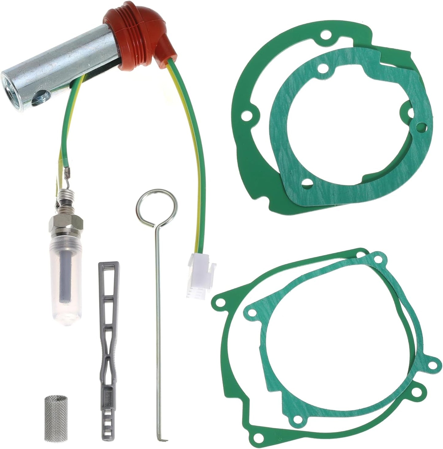 Glow Plug Repair Kit with Temperature Overheat Sensor for 12V Chinese Parking Diesel Heater 2KW 5KW 8KW Models, 8PC Ceramic Glow Plug and Gaskets Maintenance Kit