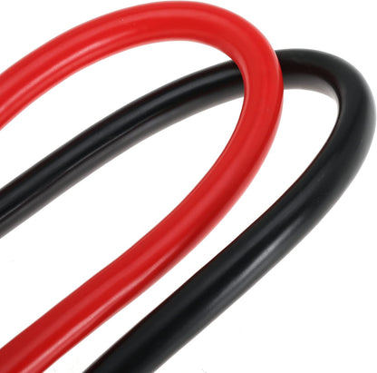 2 AWG Battery Cable 2AWG Gauge Battery Inverter Cables with 3/8 in Lugs Pure Copper Power Inverter Wire Set for Solar Marine Boat RV Car Motorcycle 2pcs (2FT)