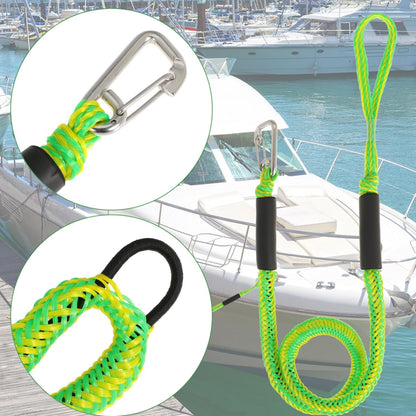 Boat Bungee Dock Lines Marine Mooring Rope with Stainless Steel Clip Bungee Cord Docking Lines for Boat Bungee Docking Ropes for Kayak,Pontoon,Canoe (Green-2)