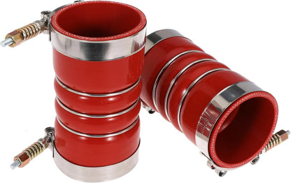 3 Inch Silicone Charge Air Cooler Hump Hose Boot Set 3" X 6" with T Bolt Clamp Red (Hose-3060-RD)