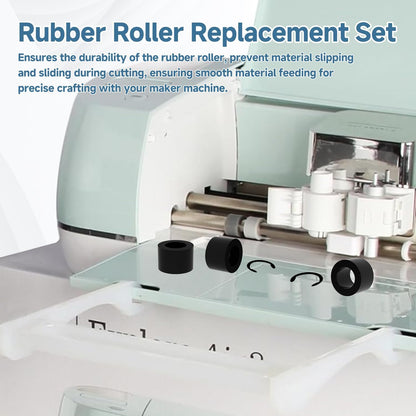 Rubber Roller Replacement Compatible with Cricut Maker for Maker 3, Mat Guide Rubbers for Cricut Repair Accessories (Rings Roller Set)