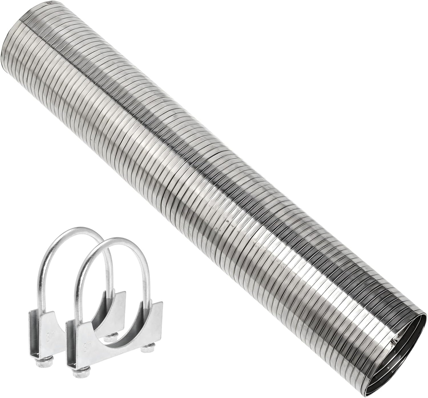 Exhaust Flex Pipe 1.25" ID x 72" L, Exhaust Hose Tubing with 2pc 1.25" Clamps