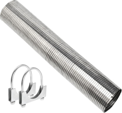 Exhaust Flex Pipe 1.25" ID x 16.5" L, 304 Stainless Steel – Flexible Exhaust Tubing