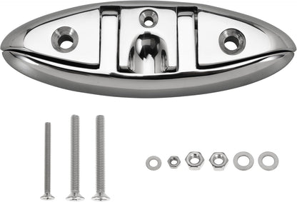 316 Stainless Steel Boat Folding Cleats Flip-up Dock Cleat with Screws Marine Dock Rope Cleats Compatible with Kayak Yacht Pontoon Boat