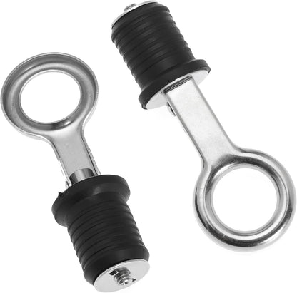2 Pcs Boat Plug Snap Handle Boat Drain Plug Rubber Plugs with Brass/Stainless Steel Handle Marine Twist Plug Boat Accessories