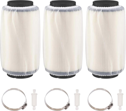7080595 Air Filter 5811633 Air Preclean Sleeve 2530009 Fuel Filter with Clamp for Polaris Scrambler Magnum 325 500 Sportsman 335 400 500 550 570 700 850 (Set of 1)