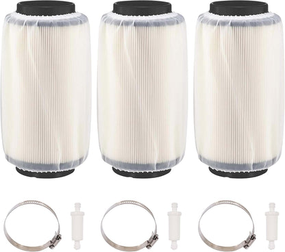 7080595 Air Filter 5811633 Air Preclean Sleeve 2530009 Fuel Filter 2520799 Oil Filter with Clamp for Polaris Scrambler Magnum 325 500 Sportsman 335 400 500 550 570 700 850 (Set of 4)