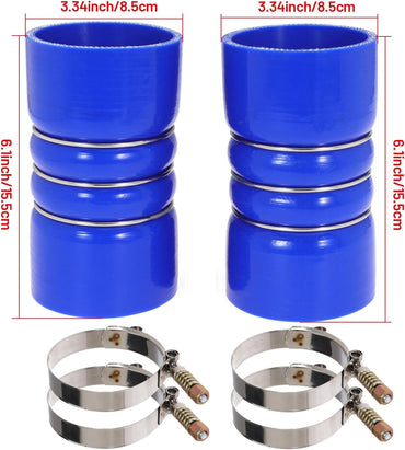 3 Inch Silicone Charge Air Cooler Hump Hose Boot Set 3" X 6" with T Bolt Clamp Blue (Hose-3060-BU)