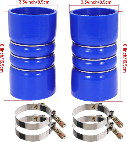 3 Inch Silicone Charge Air Cooler Hump Hose Boot Set 3" X 6" with T Bolt Clamp Blue (Hose-3060-BU)
