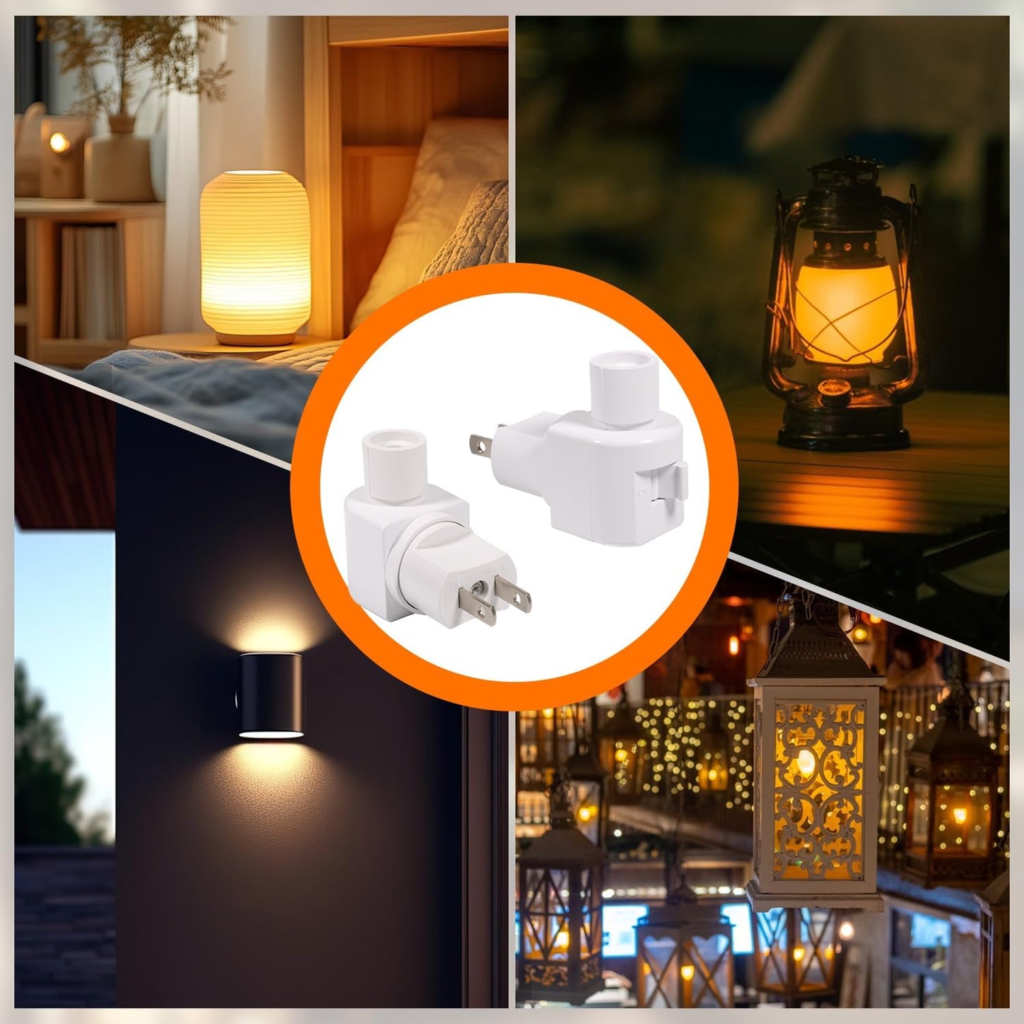 Plug-in Night Light Base and Module with ON and Off Switch, 360° Rotating Swivel Plug, Metal Clip for DIY Bubble Light Crafts (20PCS)