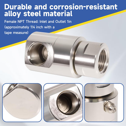 ½ inch for FXF Heavy Duty Hose Reel Swivel with Grease for Zerk Fitting Compatible with Home and Industrial Steel Hose Reel ½'' for Super Swivel, 2 Pcs
