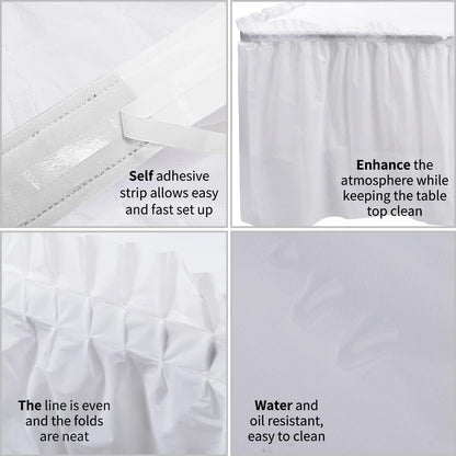 5 Pack Plastic Table Skirts for Rectangle Tables with 5 Pack Table Cloths, Blue Tableskirts and 54" x 108" Tablecloths, Disposable Tablecloth Skirt Table Covers for Party Birthday Baby Shower