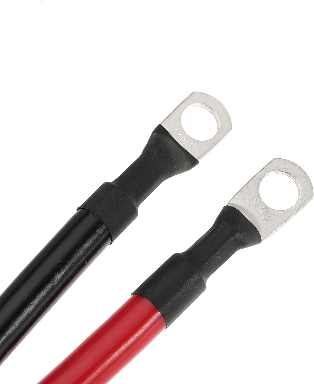 4 AWG Battery Cable 4AWG Gauge Pure Copper Battery Inverter Cables with 3/8 in Lugs Both Ends Power Inverter Wire Set for Automotive Solar Marine Boat RV Car Motorcycle Red and Black (4FT)
