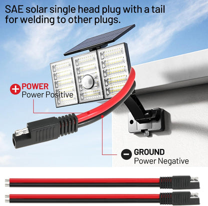 1FT 10AWG SAE Extension Cable, 10 Gauge SAE Connector Cable 10 AWG 2 Pin Quick Disconnect for Solar RV Automotive, 4PCS
