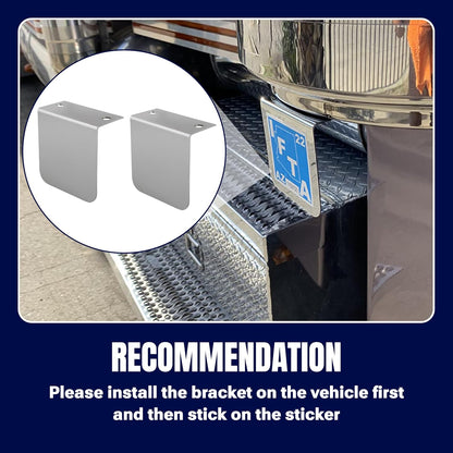 Permit Sticker Holder for IFTA for DMV Class Chrome L Bracket Replace 60788 for Truck Car Parking Passes Permits Small Stickers Vehicle Emblems Mounting
