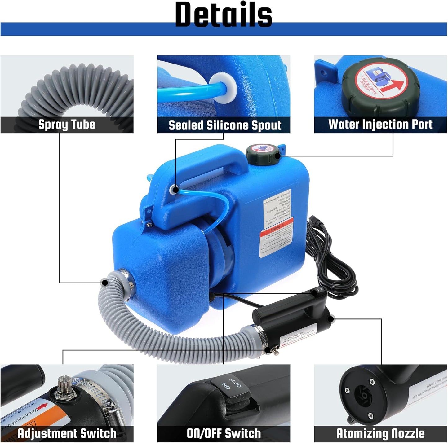 8L (2 Gallon) Electric ULV Fogger Machine, Portable Fogger Sprayer Machine Electric Atomizer Ultra Low Volume Sprayer for Home Indoor and Outdoor Cleaning Spraying Use,2 Pack