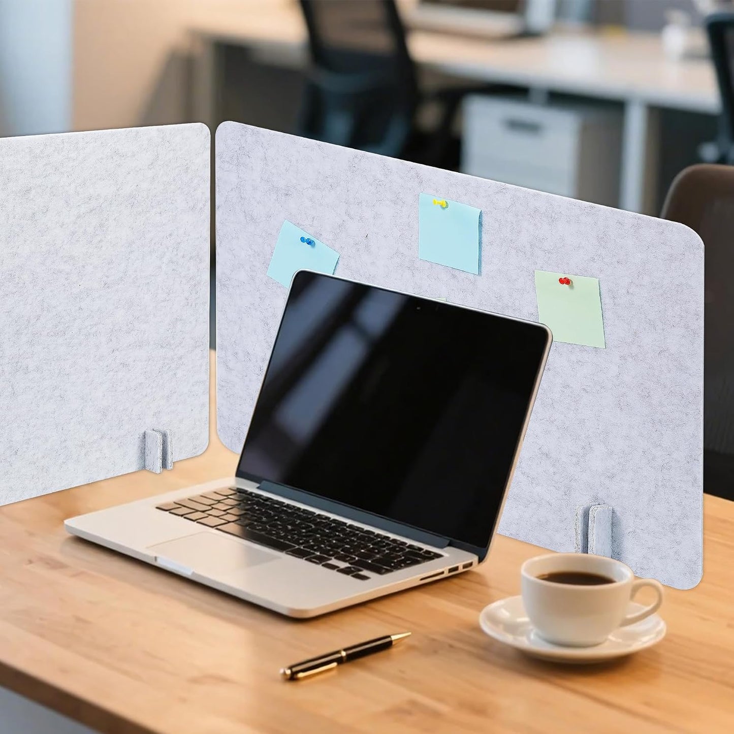 Desk Privacy Panel Acoustic Divider Panel Portable Desk Partition Desk Divider Noise Visual Isolate Table Divider for Student Study Office Library (Gray-6, 15.75" x 23.6")