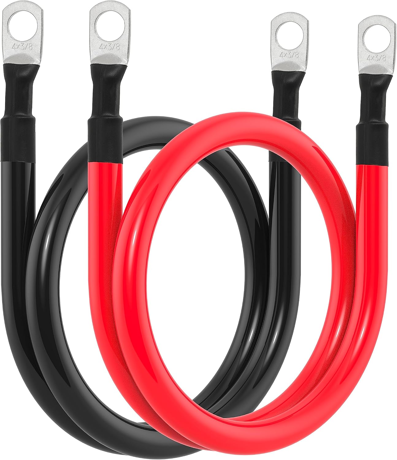 6 AWG Battery Cable 6AWG Gauge Battery Inverter Cables for Automotive Solar Marine Boat RV Car Motorcycle (6 AWG, 20in, 5/16")