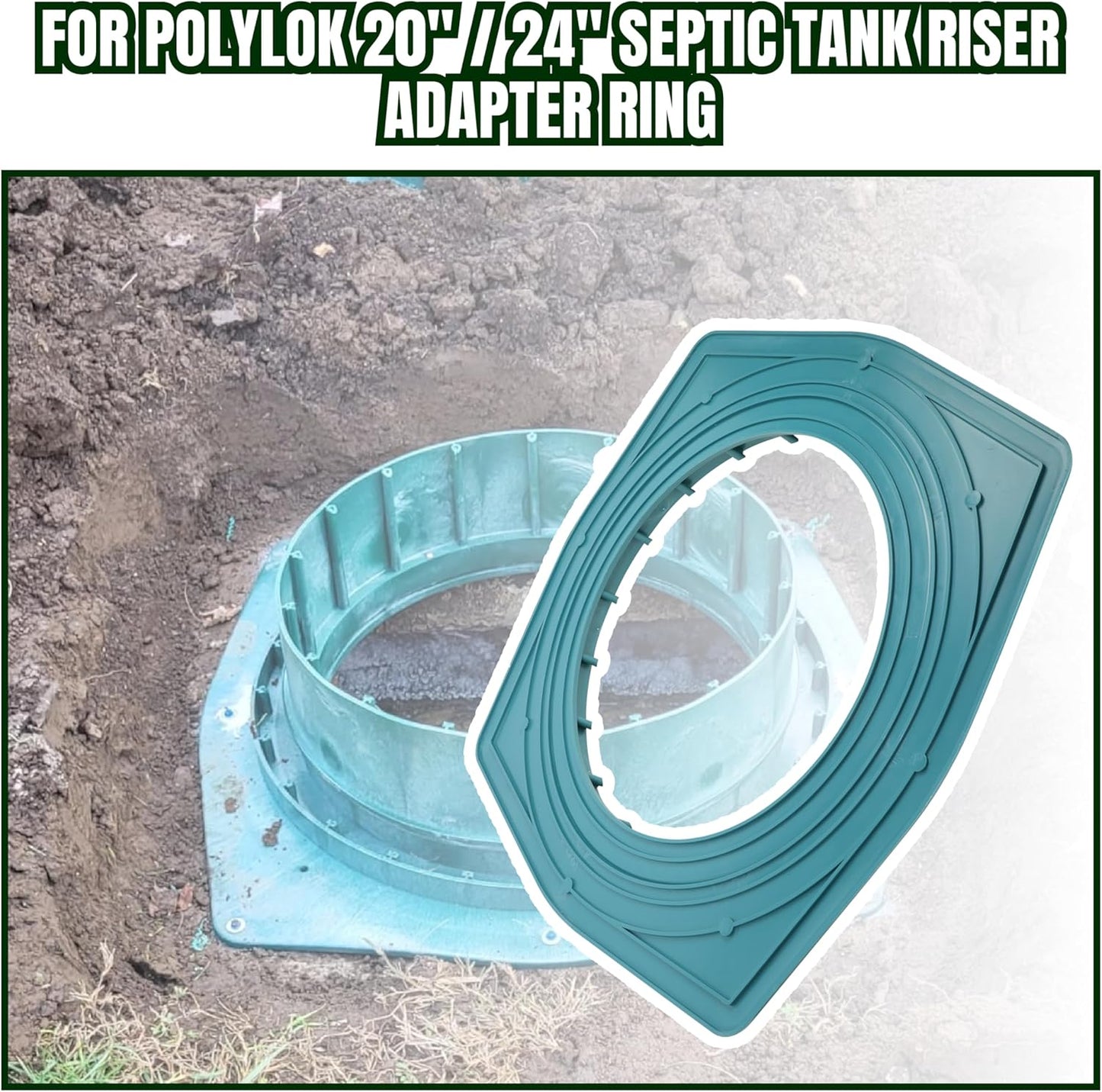 20 In 24 In Septic Tank Riser Lids Replace 3009-AR | Riser Adapter Rings, Tank Covers Adapter Ring Cover, Replace 07B-P3009-AR