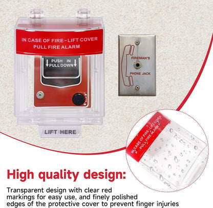 Fire Alarm Protective Cover Manual Call Point Button Protective Guard for Fireproof Switch for Fire Alarm Station Emergency Button Protective (6PCS)