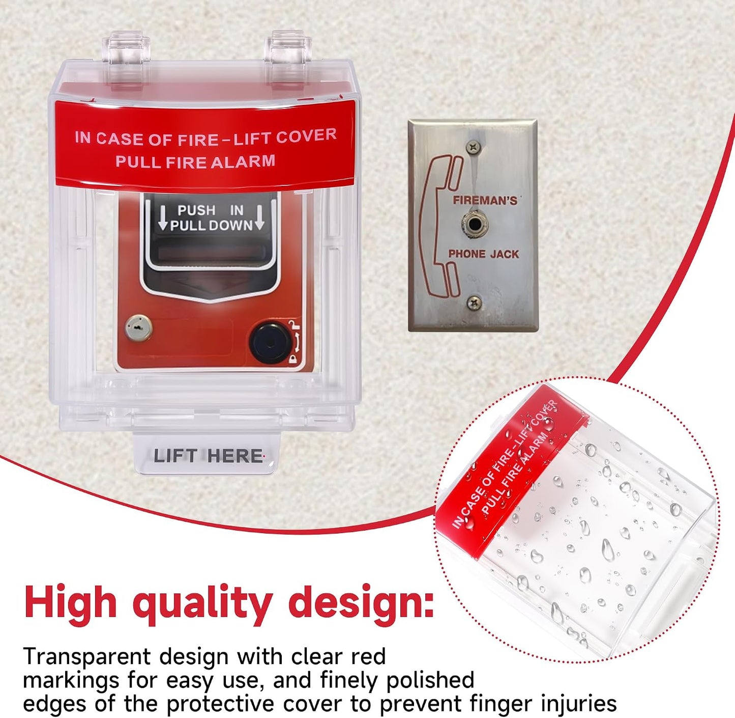 Fire Alarm Protective Cover Manual Call Point Button Protective Guard for Fireproof Switch for Fire Alarm Station Emergency Button Protective (10PCS)