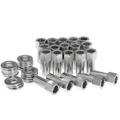 1/2"-20 Wheel Lug Nut for Cragar for SST Mag with Center Washer Open Ended, 13/16” Hex 2.01” Total Length (20PCS)