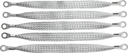 11.8-inches Braided Ground Strap Automotive Heavy Duty Copper Ground Strap with 1/4-inches Terminal Lugs 5PCS