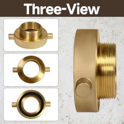 2-1/2" NH NST Female x 2" NPT Male Fire Adapter, Brass Fire Equipment for Hose or Hydrant with Pin Lugs, 2 PCS