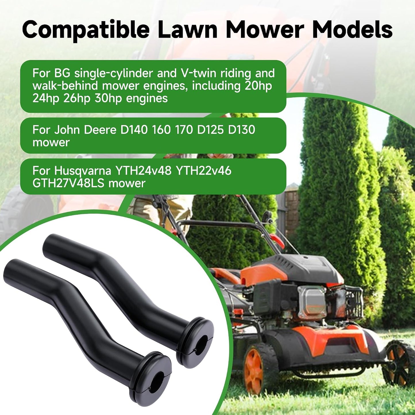 596163 Vacuum Hose for John Deere D125 D130 D140 D160 D170 Lawn Mower Tractor Replaces 593998 797408 6pcs
