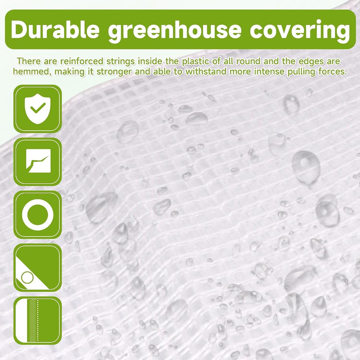 16Ftx20Ft Greenhouse Cover,Clear Plastic Tarps,16Mil Heavy Duty Waterproof tarp with UV Resistance and Grommets,Greenhouse Plastic for Gardening,Farming,Nursery,Garden