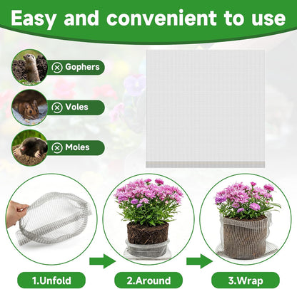 frtzal 10PCS 1 Gallon Root Guard Gopher Proof Wire Baskets, Stainless Steel Gopher Mole Vole Mesh Baskets, Underground Cages for Plant Roots, Trees, Flowers, Crops, Tubers (GB-Combo-1Gal)