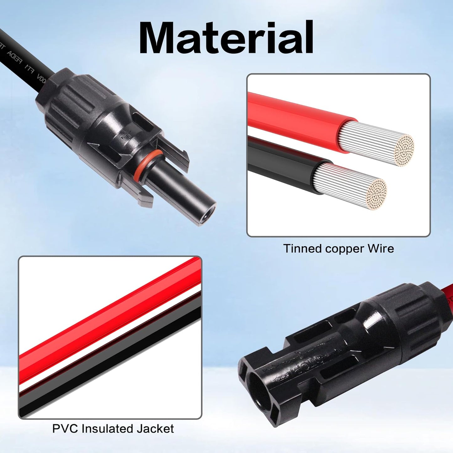 10AWG 10FT Solar to XT60 Charge Extension Cable for Solar Panels Portable Power Stations Solar Connector to XT60H Cables