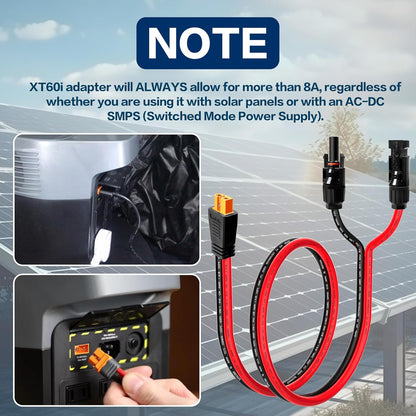 12AWG 10FT Solar to XT60i Charge Extension Cable for Solar Panels Portable Power Stations