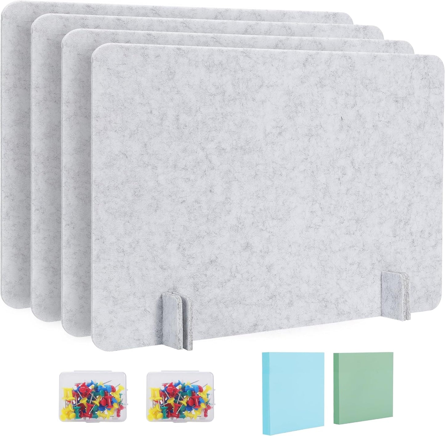 Desk Privacy Panel Acoustic Divider Panel Portable Desk Partition Desk Divider Noise Visual Isolate Table Divider for Student Study Office Library (Gray-6, 23.6" x 23.6")